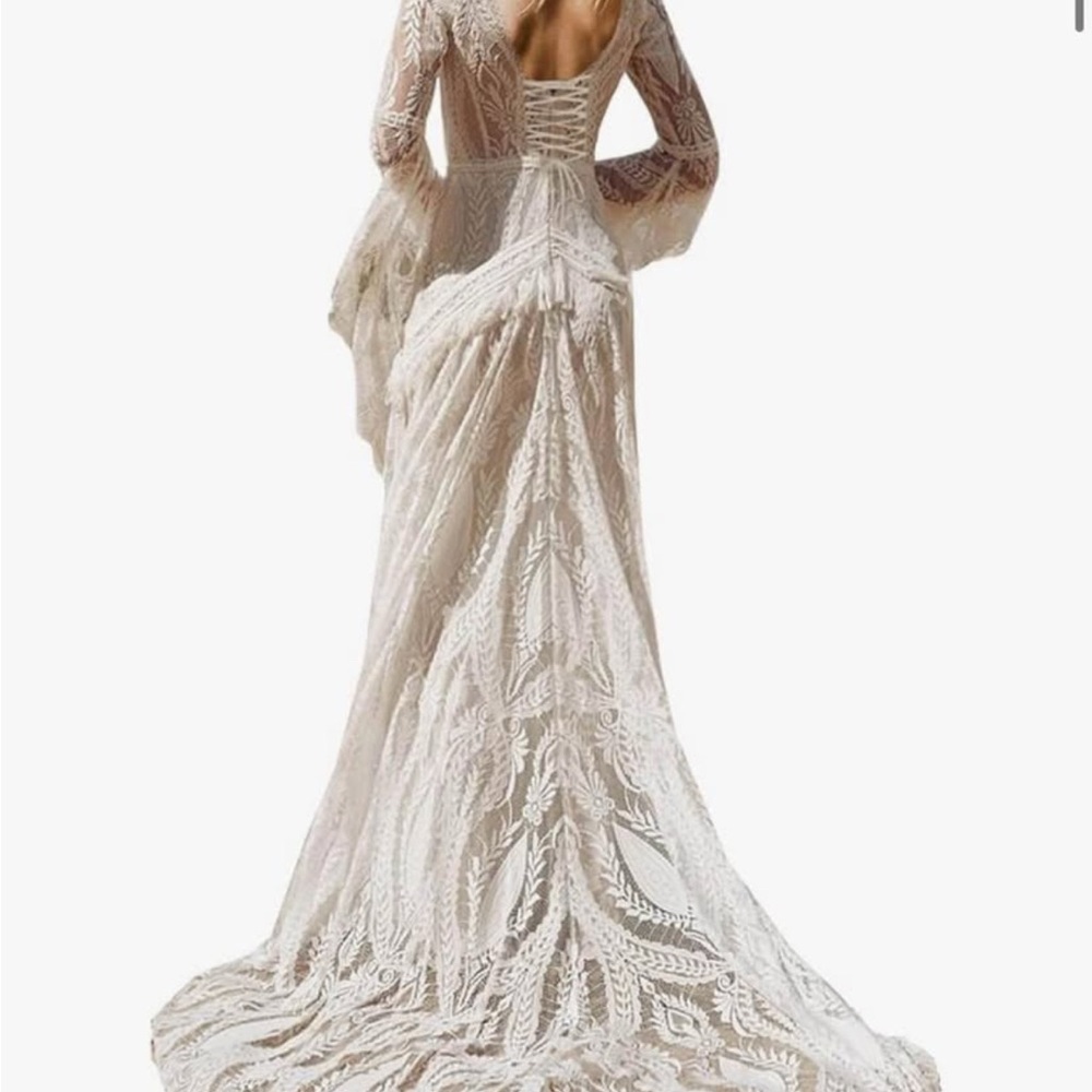 Elegant Lace Boho Wedding Dress